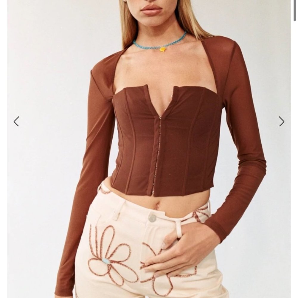 With Jean, Al Top, Chocolate, Size S, Brand New with Tags, Never Worn